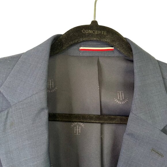 Tommy Hilfiger Men's 52% Wool Navy Blue Two Button Blazer Jacket Size 42R - Picture 9 of 15
